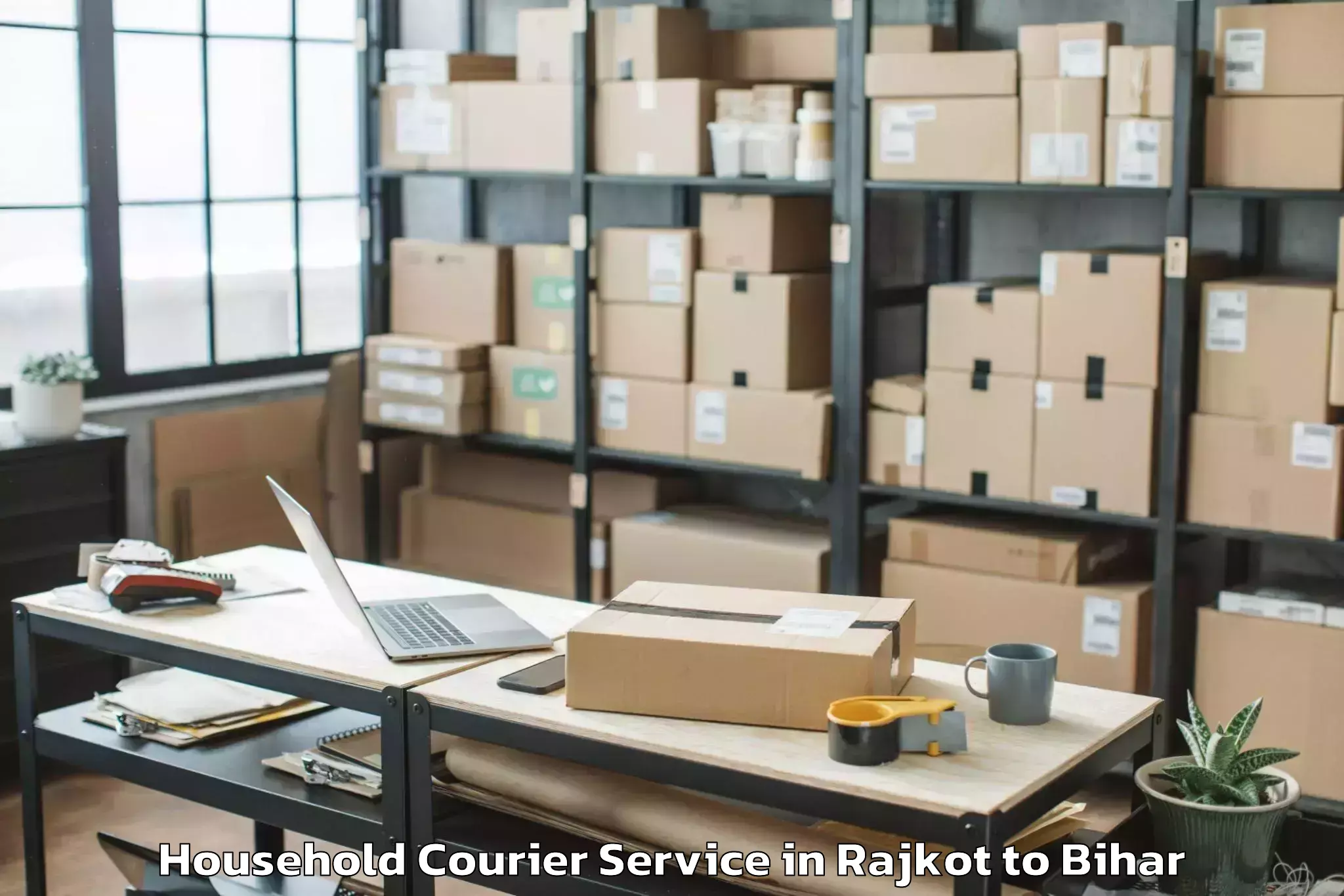 Hassle-Free Rajkot to Dharhara Household Courier